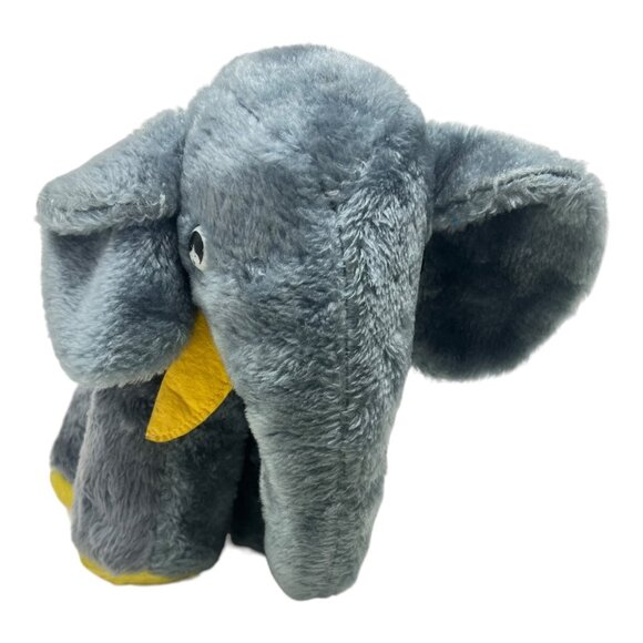 Carnival Prize Gray Elephant Stiff Stuffed Animal Plush Vintage READ 11 in - Picture 3 of 6